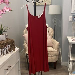NEW! Double Zero Dress Spaghetti Straps Pullover Soft Jersey Burgundy Size Large